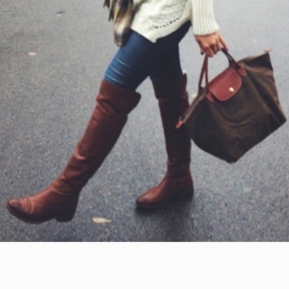 Brown Knee-High Leather Boots - Picture 8 of 8